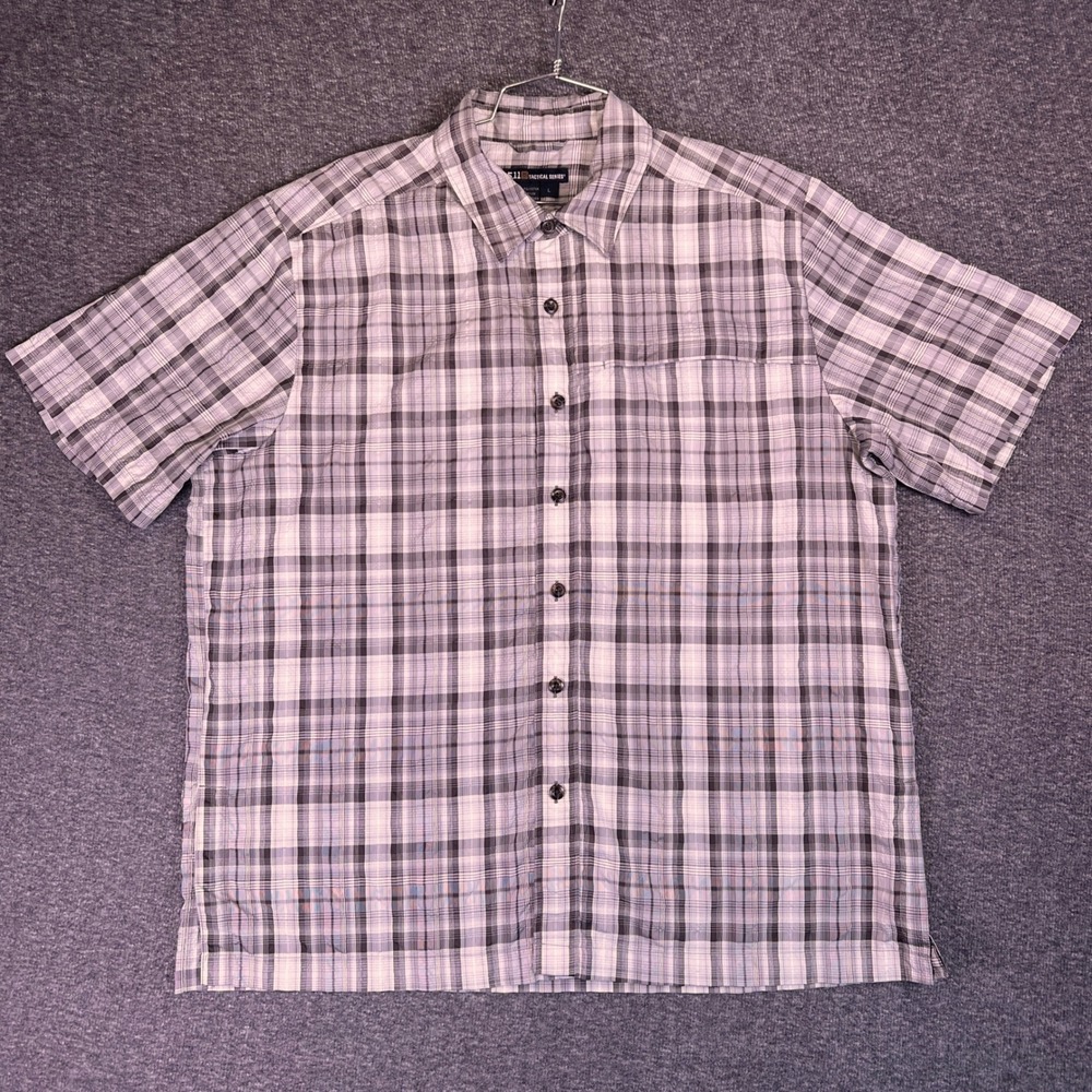 5.11 Tactical Series Shirt Mens Large‎ Plaid Short Sleeve Outdoors Casual Snaps